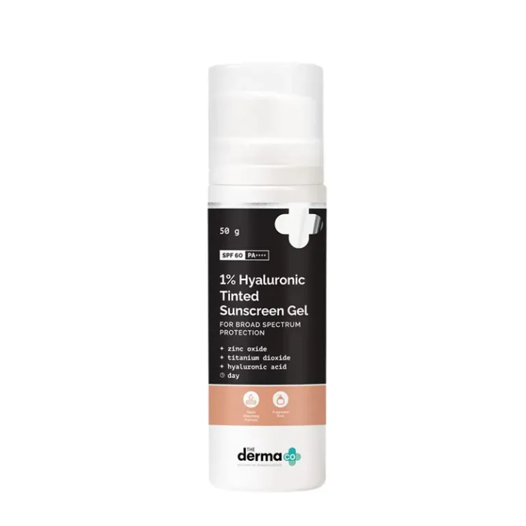 The Derma Co 1% Hyaluronic Tinted Sunscreen Gel SPF 60