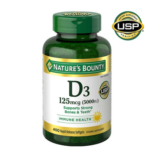 Nature’s Bounty Vitamin D3 125 mcg,5000iu 400 Softgels