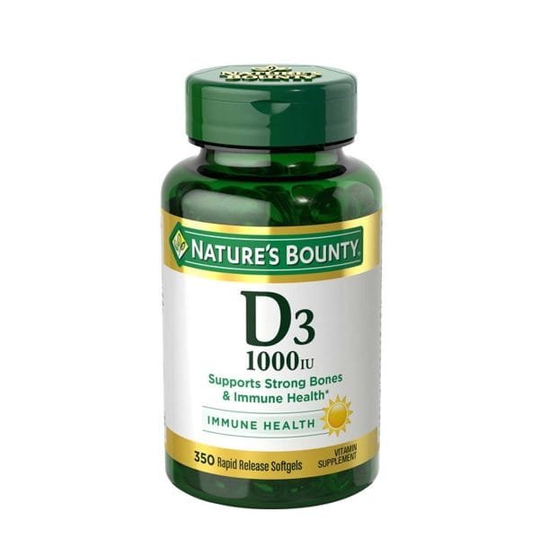 Nature’s Bounty Vitamin D3 Softgels, 25 mcg, 1000 IU, 350 Ct
