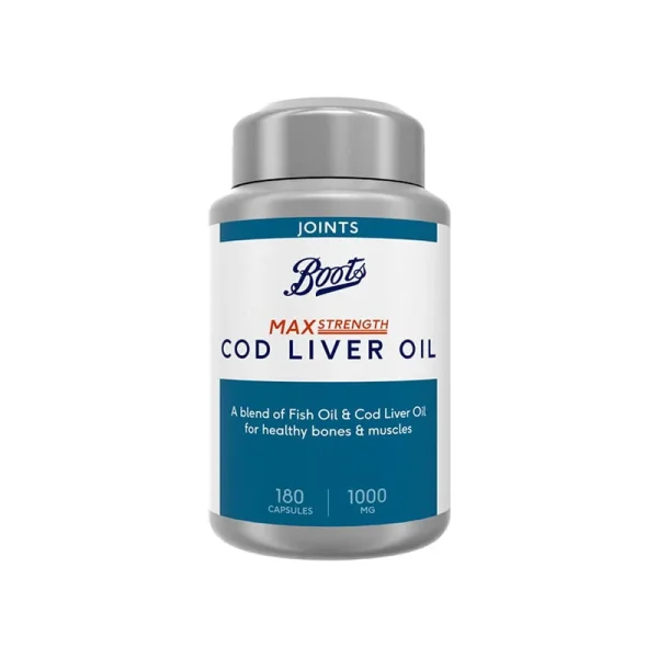 Boots Max Strength Cod Liver Oil 1000mg – 180 Capsules