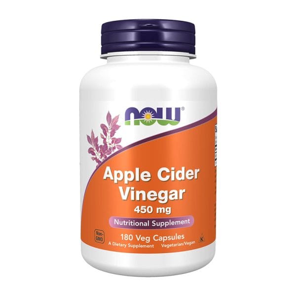 NOW Apple Cider Vinegar 450 mg – 180 Veg Capsules