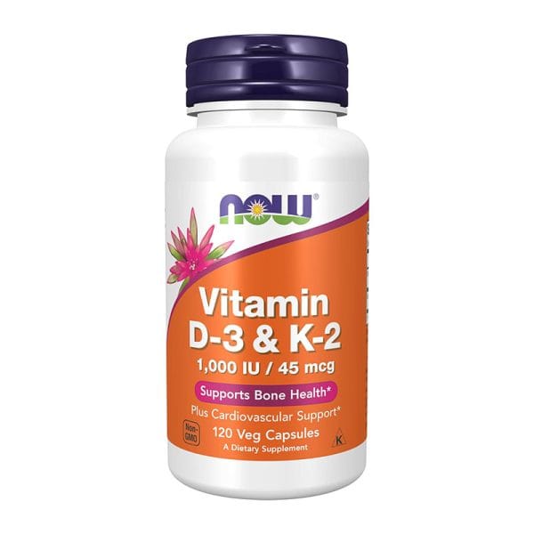 NOW Foods Vitamin D3 & K2 1000 iu/45 mcg – 120 Capsules