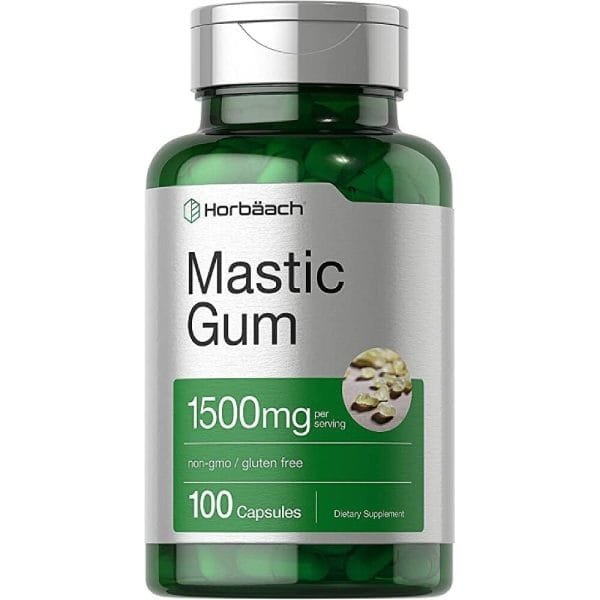 Horbaach Mastic Gum Capsules 1500mg 100 Count | Non-GMO & Gluten Free