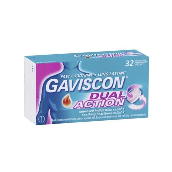 Gaviscon Double Action Mint Chewable – 32 Tablets