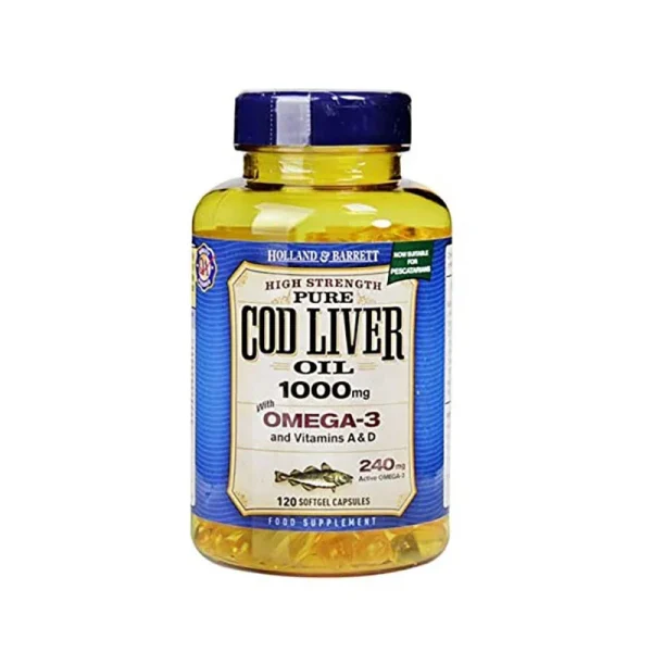 Holland & Barrett Cod Liver Oil 1000mg – 120 Capsules