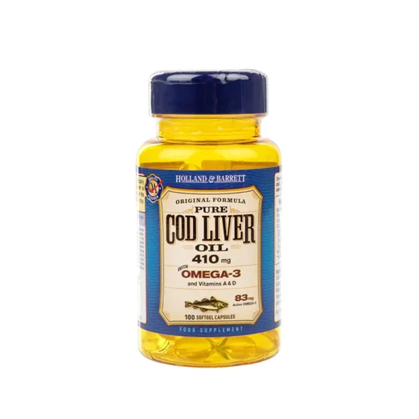 Holland & Barrett Cod Liver Oil 410mg – 100 Capsules