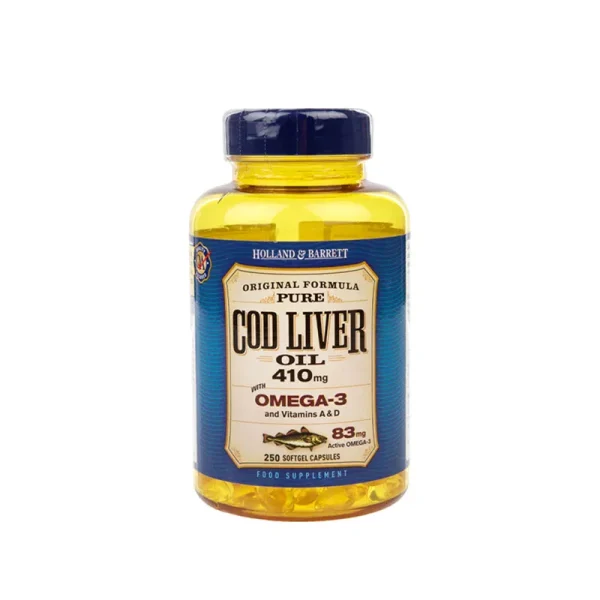 Holland & Barrett Cod Liver Oil 410mg – 250 Capsules