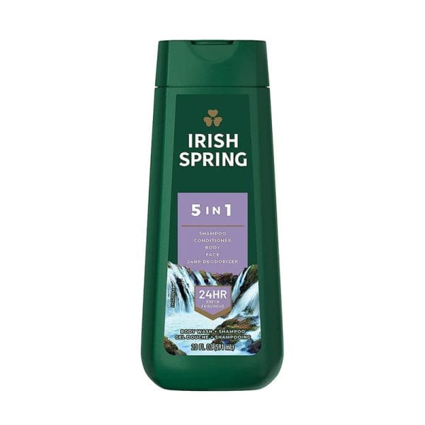 Irish Spring 5 in 1 Shampoo Conditioner Body Face 24hr Deodorizer – 591ml