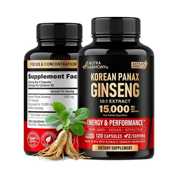 NUTRAHARMONY Korean Panax Ginseng – 120 Capsules