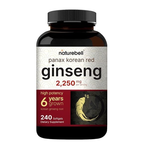 NatureBell Panax Korean Red Ginseng 2250mg – 240 Softgels