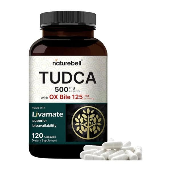 NatureBell TUDCA 500mg with OX Bile 125mg Per Serving – 120 Capsules