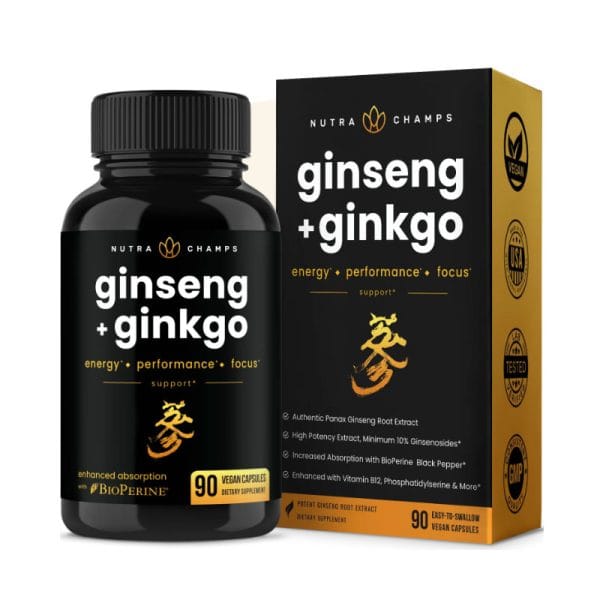 Nutra Champs Ginseng & Ginkgo – 90 Capsules