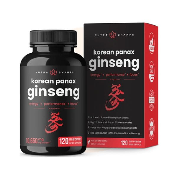 Nutra Champs Korean Panax Ginseng 10650mg – 120 Capsules