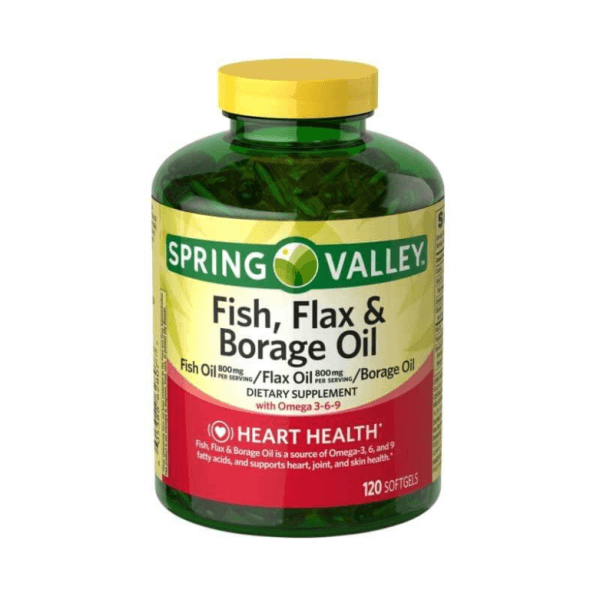 Spring Valley Fish, Flax & Borage Oil with Omega 3-6-9 120 Softgels